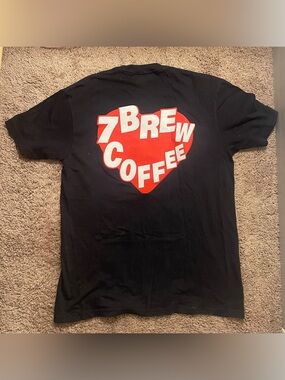 Comfort Colors Black Tee with Red "7 Brew Lover" Script
